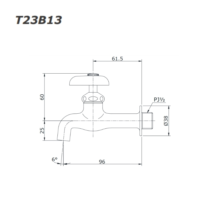 Vòi Nước Lạnh Gắn Tường TOTO T23B13 – ảnh 2