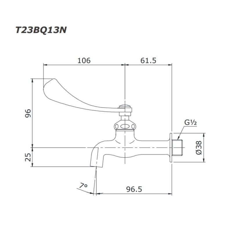 Vòi Nước Lạnh Gắn Tường TOTO T23BQ13N – ảnh 2