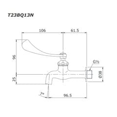 Vòi Nước Lạnh Gắn Tường TOTO T23BQ13N ảnh 2