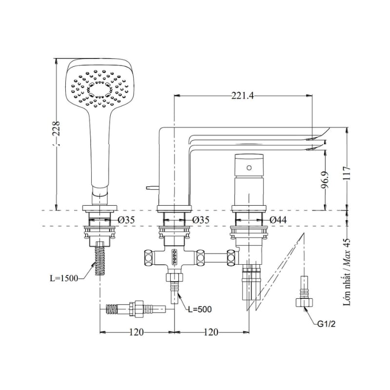Vòi Xả Bồn Gắn Bệ Đá ToTo TBG02305B – ảnh 2