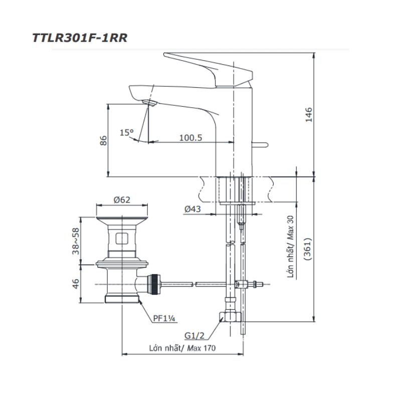 Vòi Chậu ToTo TTLR301F-1RR – ảnh 2