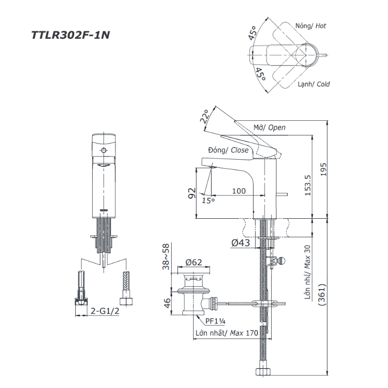 Vòi Chậu ToTo TTLR302F-1N – ảnh 2