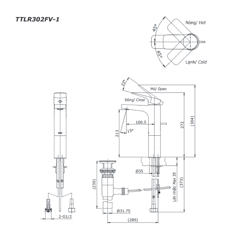 Vòi Chậu ToTo TTLR302FV-1 – ảnh 2