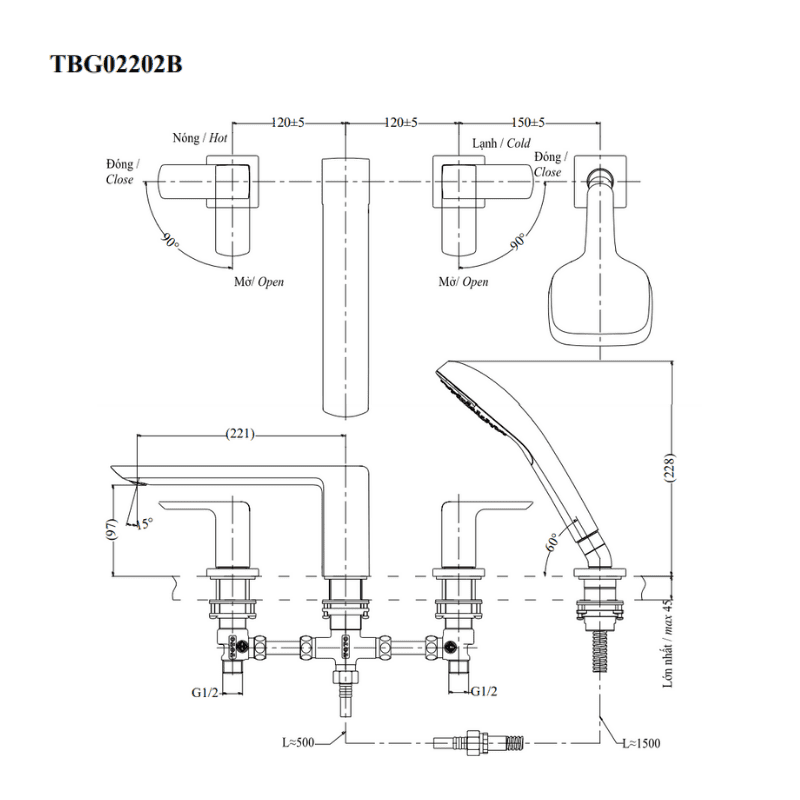 Vòi Xả Bồn Gắn Bệ Đá ToTo TBG02202B – ảnh 2