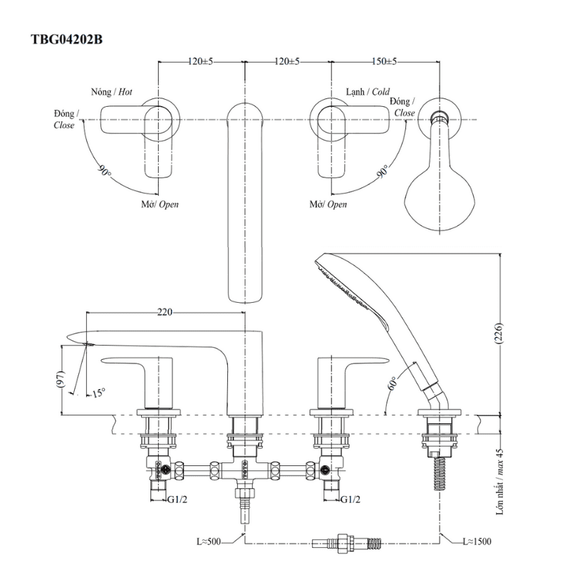 Vòi Xả Bồn Gắn Bệ Đá ToTo TBG04202B – ảnh 2