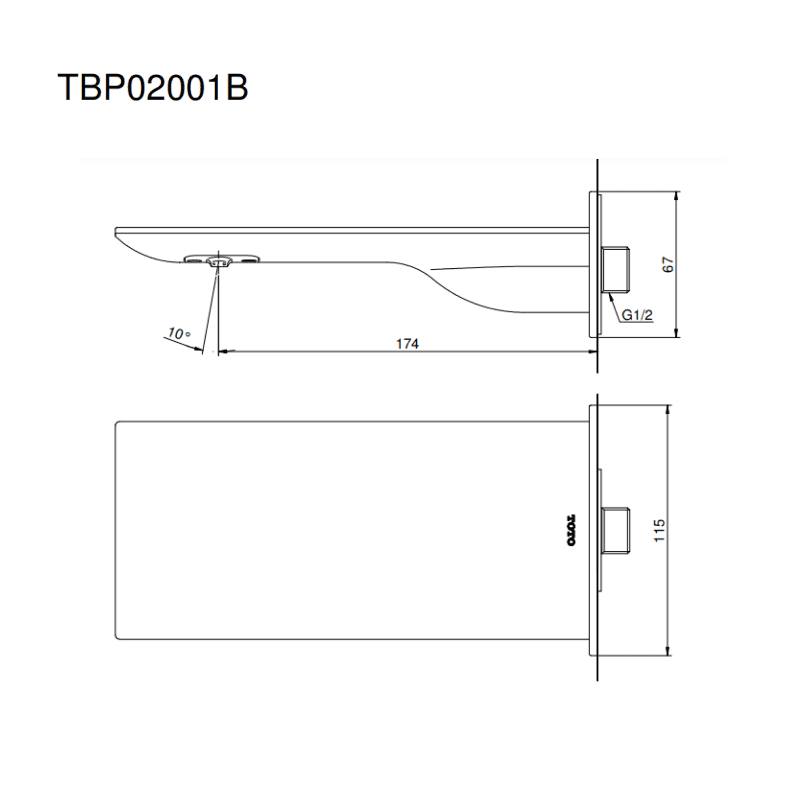 Vòi Xả Bồn Gắn Tường ToTo TBP02001B – ảnh 2