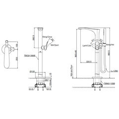 Vòi Xả Bồn Đặt Sàn ToTo TBG01306B/TBN01105B ảnh 2