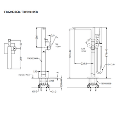 Vòi Xả Bồn Đặt Sàn ToTo TBG02306B/TBN01105B ảnh 2