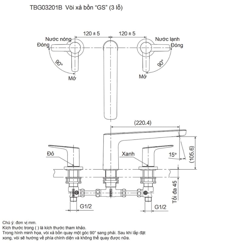 Vòi Xả Bồn Gắn Bệ Đá ToTo TBG03201B – ảnh 2