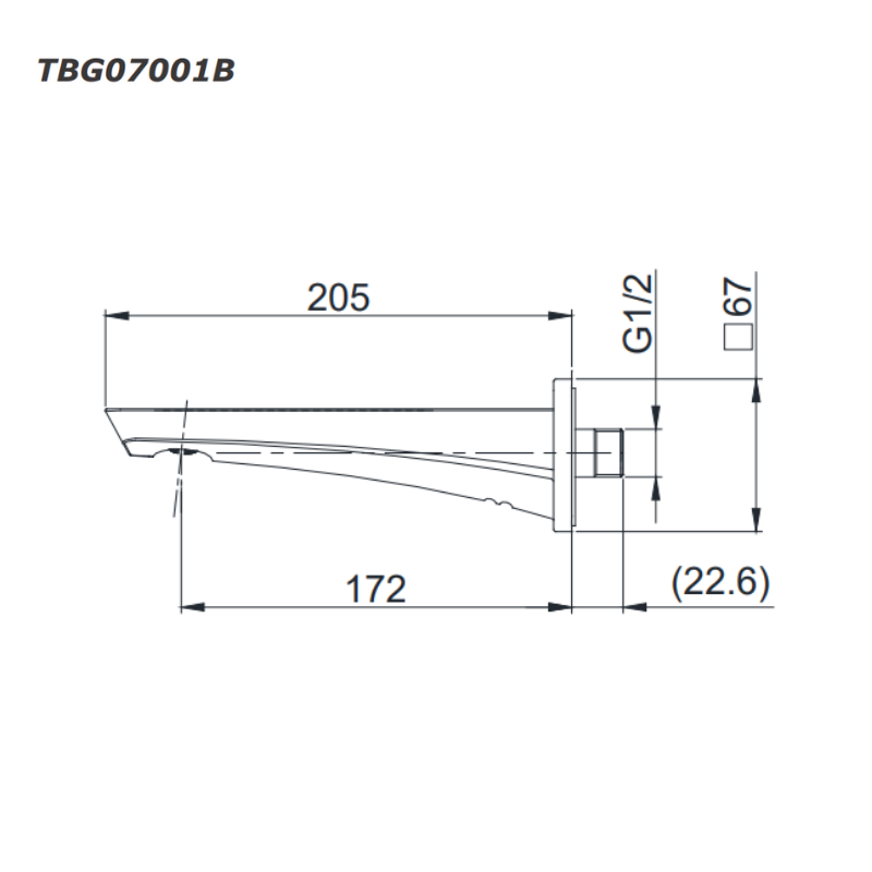Vòi Xả Bồn Gắn Tường ToTo TBG07001B – ảnh 2