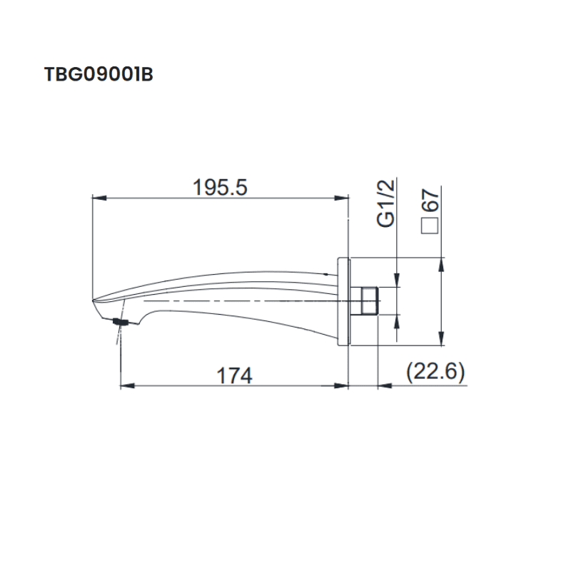 Vòi Xả Bồn Gắn Tường ToTo TBG09001B – ảnh 2