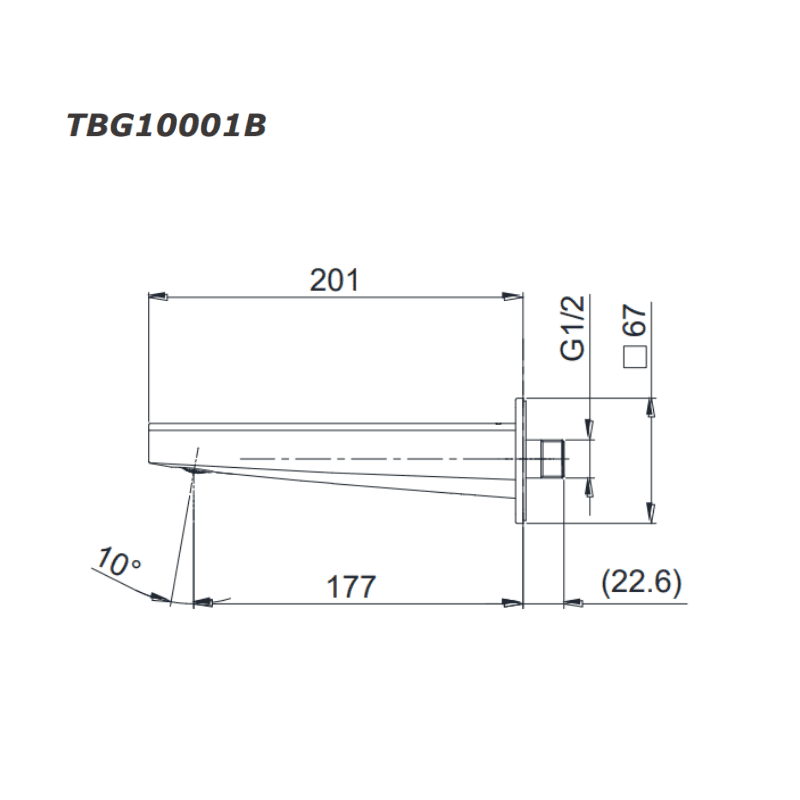 Vòi Xả Bồn Gắn Tường ToTo TBG10001B – ảnh 2