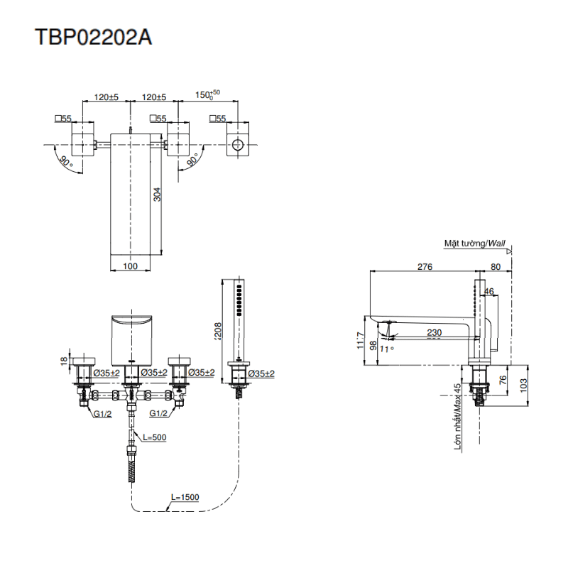 Vòi Xả Bồn Gắn Bệ Đá ToTo TBP02202A – ảnh 2