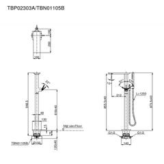 Vòi Xả Bồn Đặt Sàn ToTo TBP02303A/TBN01105B ảnh 2