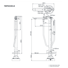 Vòi Xả Bồn Đặt Sàn ToTo TBP03301A/TBN01105B ảnh 2