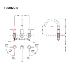 Vòi Xả Bồn Gắn Bệ Đá ToTo TBS01201B ảnh 2