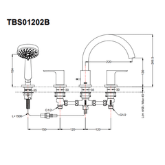 Vòi Xả Bồn Gắn Bệ Đá ToTo TBS01202B ảnh 2