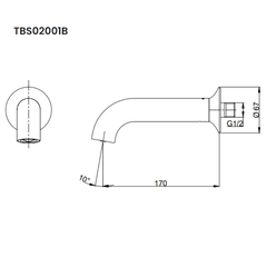 Vòi Xả Bồn Gắn Tường ToTo TBS02001B ảnh 2