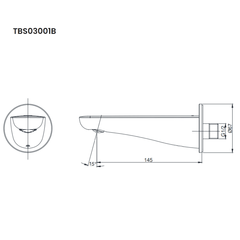 Vòi Xả Bồn Gắn Tường ToTo TBS03001B – ảnh 2