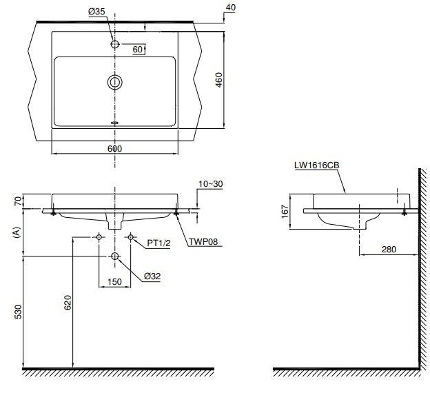 Chậu Rửa Đặt Bàn ToTo L1616C – ảnh 2