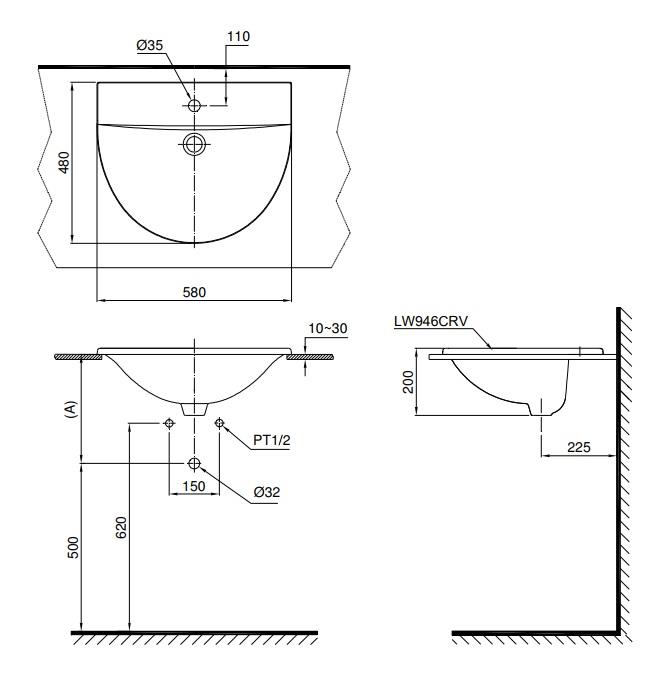 Chậu Rửa Dương Vành ToTo L946CR – ảnh 2