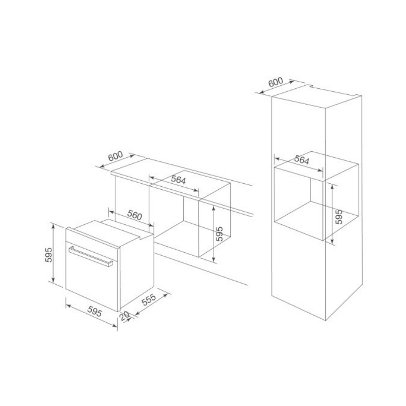 Lò nướng âm tủ Malloca MOV-659 PGR - Kính xám và thép không gỉ Lò nướng âm tủ Malloca MOV-659 PGR - Kính xám và thép không gỉ