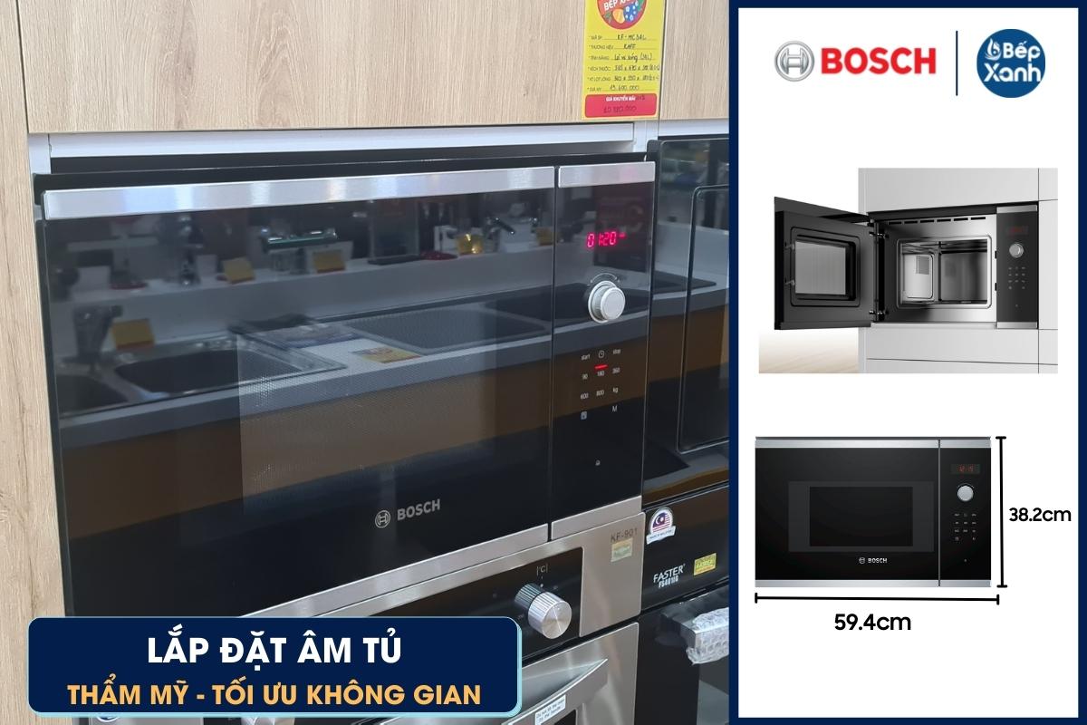 5 mức công suất, tối đa 800W – Lò vi sóng Bosch BFL523MS0H Âm Tủ