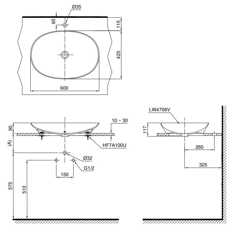 Chậu Rửa Đặt Bàn ToTo LT4706 – ảnh 2