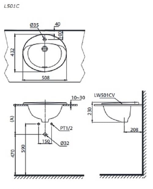 Chậu Rửa Dương Vành ToTo L501C#W – ảnh 2