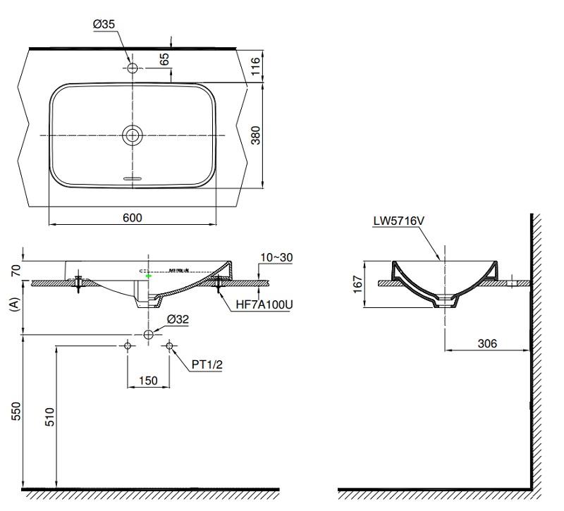 Chậu Rửa Đặt Bàn ToTo LT5716 – ảnh 2