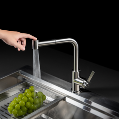 Vòi rửa chén nóng lạnh Malloca LuxSteel K066-PO / Inox 304 ảnh 6