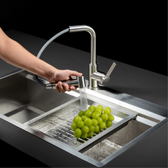 Vòi rửa chén nóng lạnh Malloca LuxSteel K066-PO / Inox 304 ảnh 5