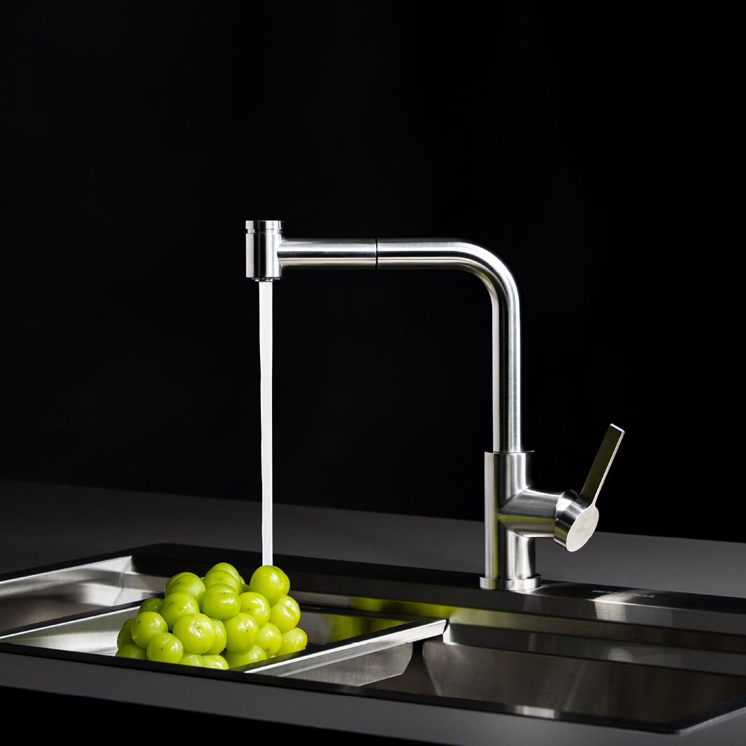 Vòi rửa chén nóng lạnh Malloca LuxSteel K066-PO / Inox 304 – ảnh 8