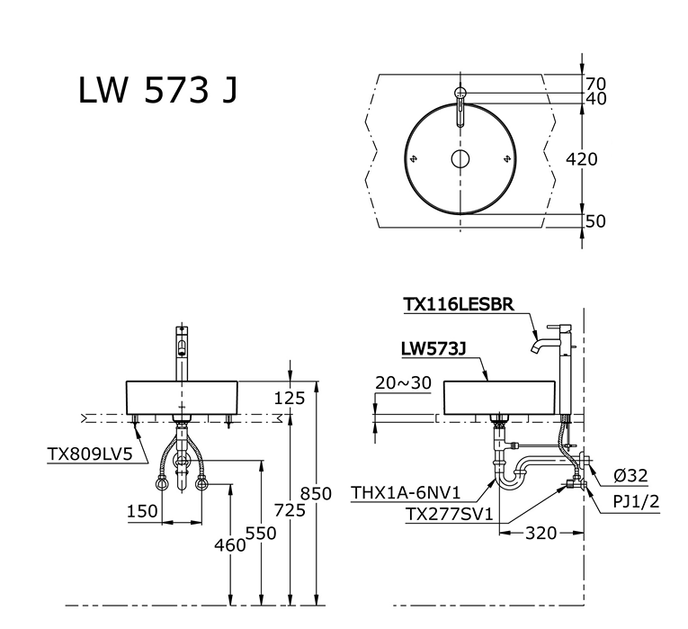 Chậu Rửa Đặt Bàn ToTo LW573JWF – ảnh 2