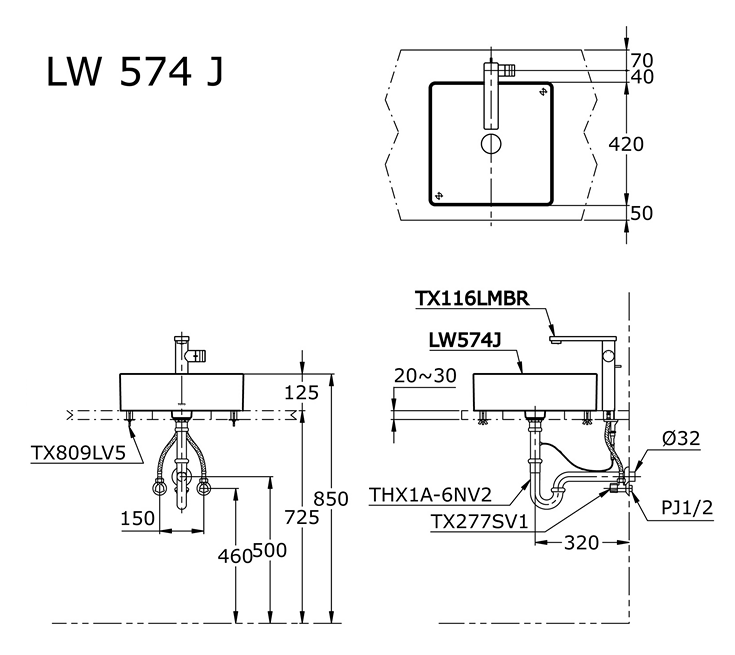 Chậu Rửa Đặt Bàn ToTo LW574JW/F – ảnh 2