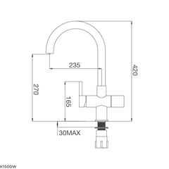 Vòi rửa chén nóng lạnh tích hợp nóng lạnh và nước uống Malloca K150DW ảnh 2