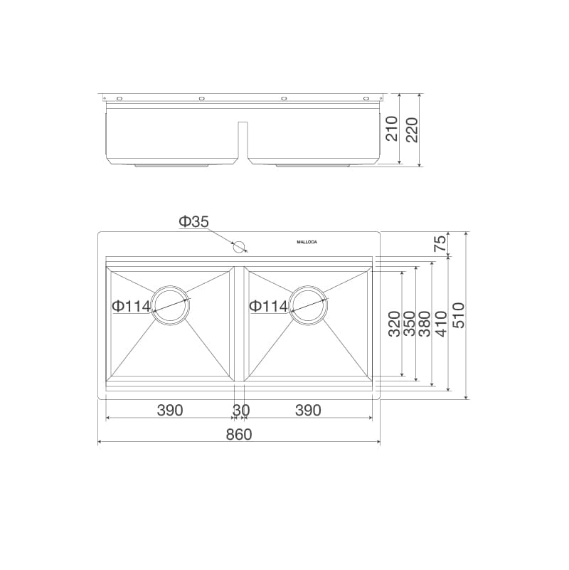 Chậu rửa chén Slide Malloca MS 862 - Gờ trượt và phụ kiện của chậu MS 862 Chậu rửa chén Slide Malloca MS 862 - Gờ trượt và phụ kiện của chậu MS 862
