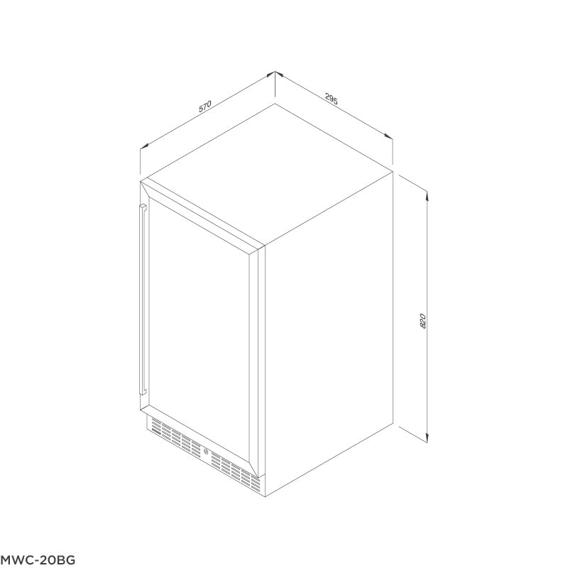 Tủ rượu 20 chai Malloca MWC 20BG - Sức chứa 20 chai và dải nhiệt 5–20°C của Malloca MWC-20BG Tủ rượu 20 chai Malloca MWC 20BG - Sức chứa 20 chai và dải nhiệt 5–20°C của Malloca MWC-20BG
