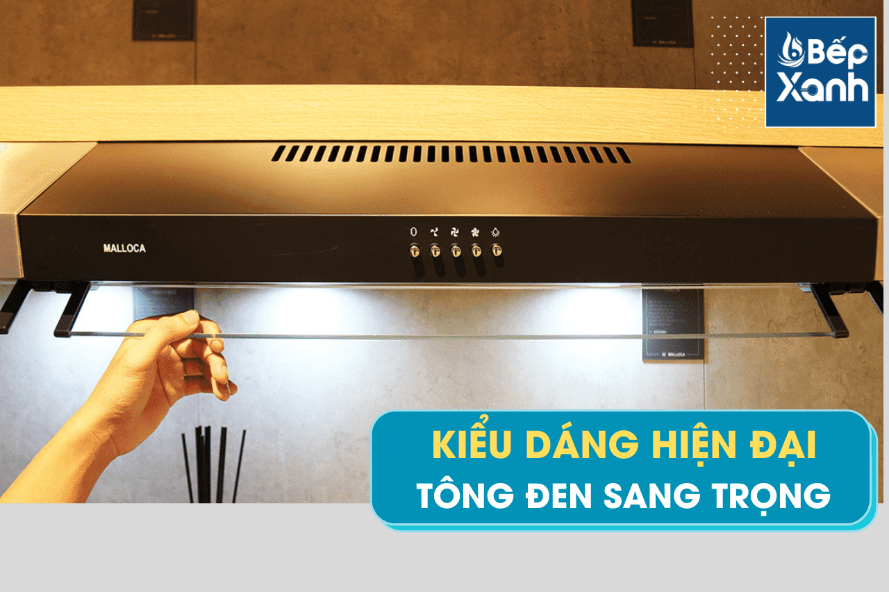 Máy hút mùi Cổ điển 70cm Malloca H365.7B (Màu đen) – ảnh 6