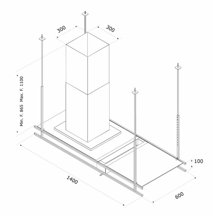 Máy hút mùi đảo Malloca INDUST K140B / Ngang 140cm, lắp áp trần, kính đen - Phong cách công nghiệp của INDUST K140B Máy hút mùi đảo Malloca INDUST K140B / Ngang 140cm, lắp áp trần, kính đen - Phong cách công nghiệp của INDUST K140B