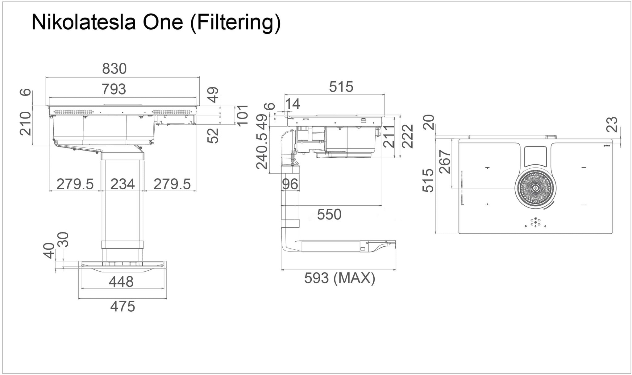 Máy hút mùi kết hợp bếp từ NIKOLA TESLA ONE HP BL/F/83 PRF0120976 – ảnh 3