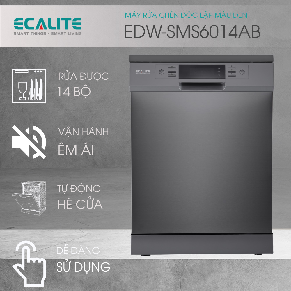 Máy rửa chén độc lập Ecalite EDW-SMS6014AB – ảnh 2