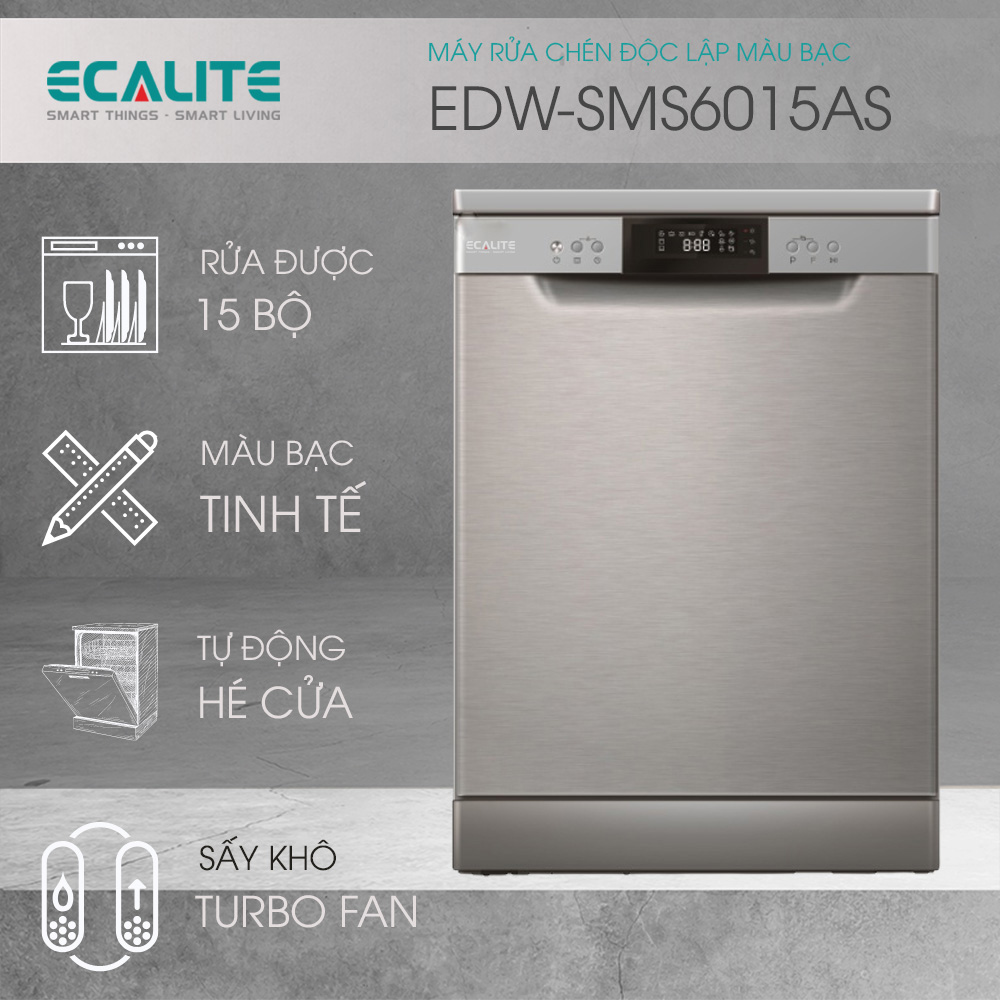 Máy rửa chén độc lập Ecalite EDW-SMS6015AS – ảnh 2
