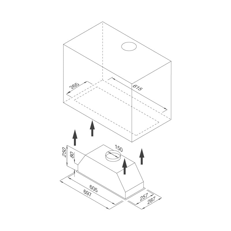 Máy hút mùi âm tủ Malloca MH 700GT/ Màu đen/ Dạng Hidden – ảnh 3
