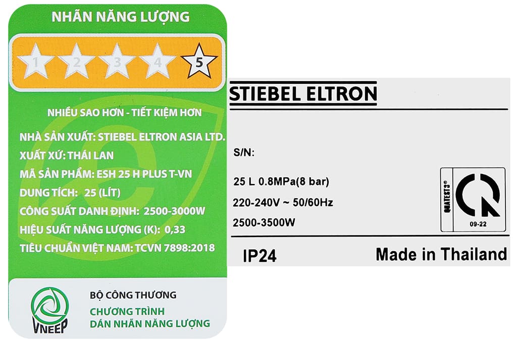 Máy nước nóng gián tiếp Stiebel Eltron ESH 25 H Plus T-VN 25 lít – ảnh 8