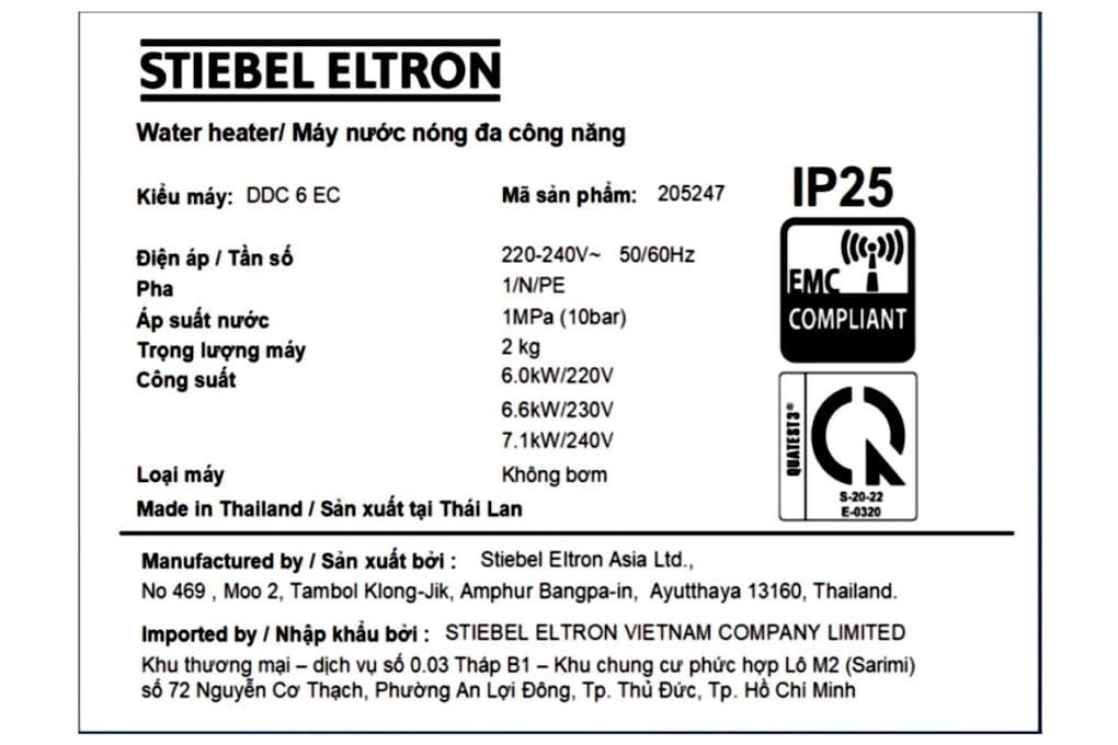 Máy nước nóng trực tiếp đa điểm Stiebel Eltron DDC 6 EC 6000W – ảnh 7
