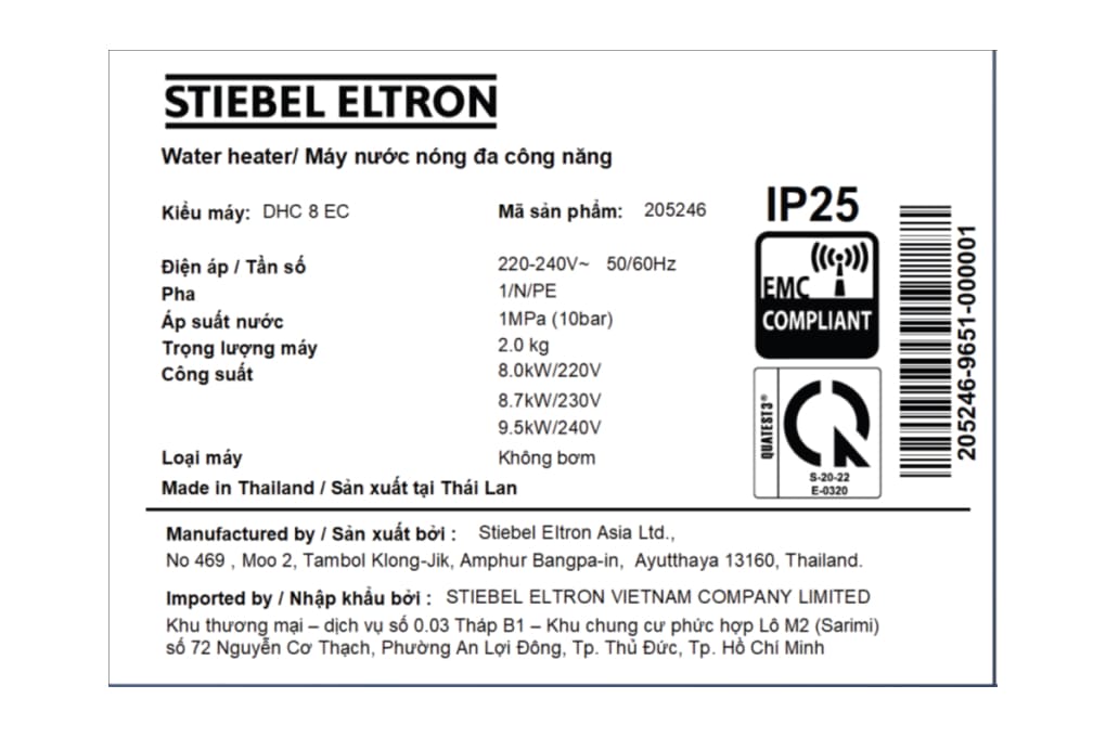 Máy nước nóng trực tiếp đa điểm Stiebel Eltron DHC 8 EC 8000W – ảnh 6