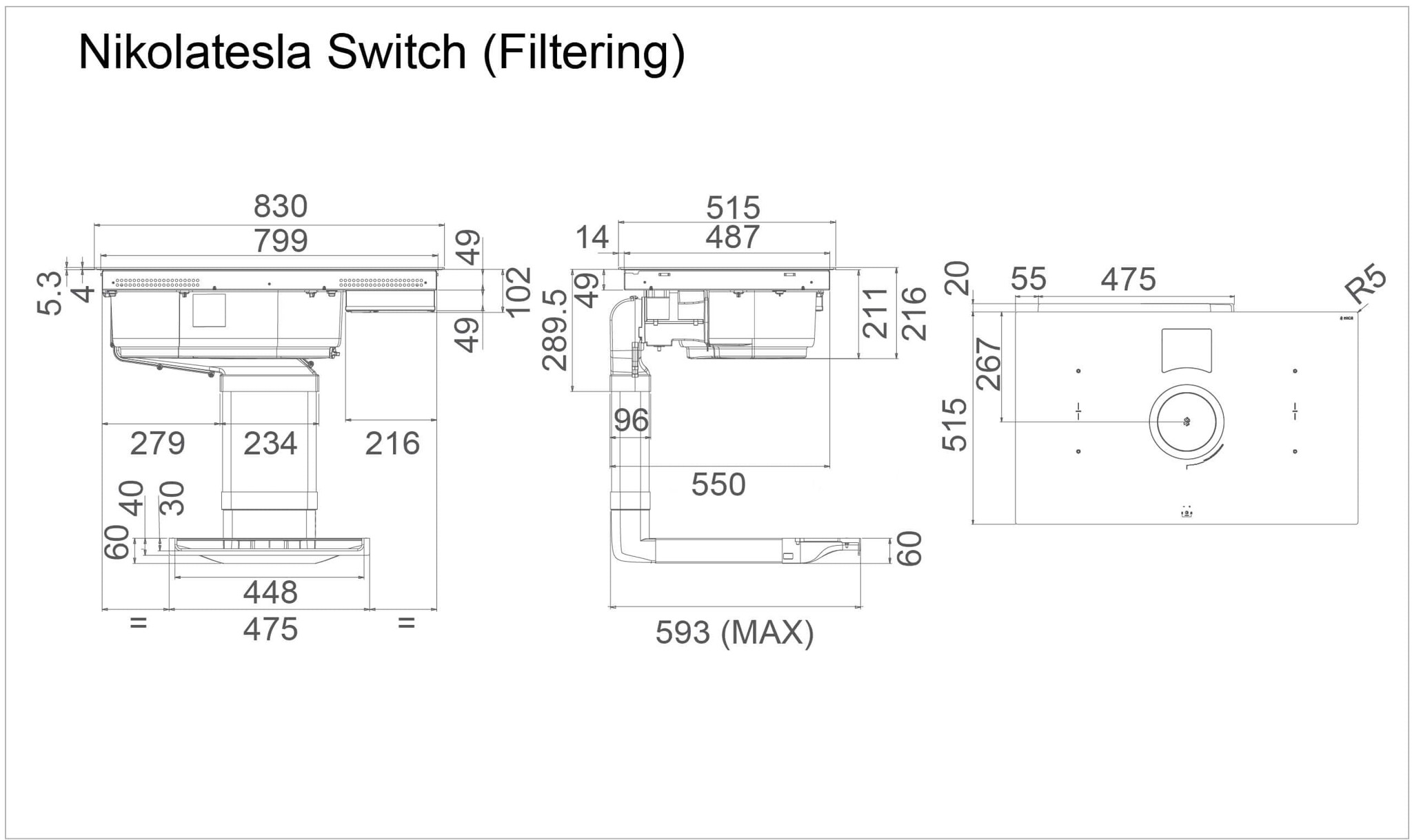 Máy hút mùi kết hợp bếp từ NIKOLA TESLA SWITCH BL/F/83 - PRF0146210 – ảnh 7
