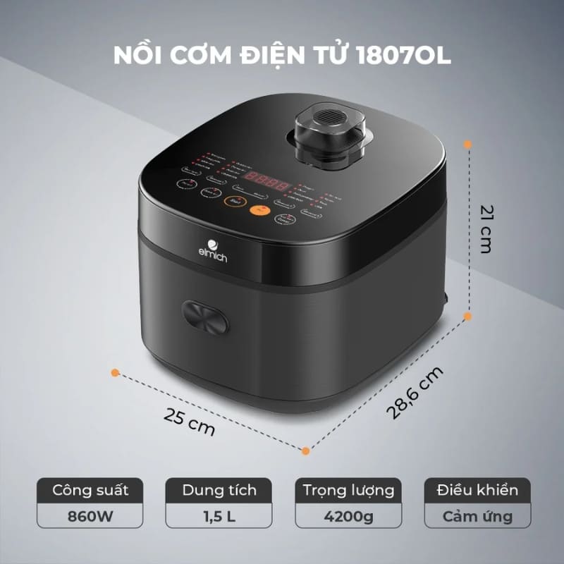 Nồi cơm điện tử 1,5L Elmich RCE 1807 – ảnh 4
