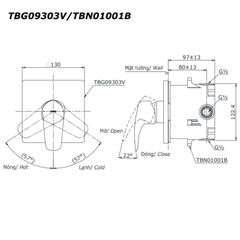 Van Điều Chỉnh Nóng Lạnh TOTO TBG09303V/TBN01001B ảnh 2